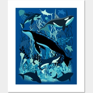 Sealife Blue Shades Dream Underwater Scenery Posters and Art